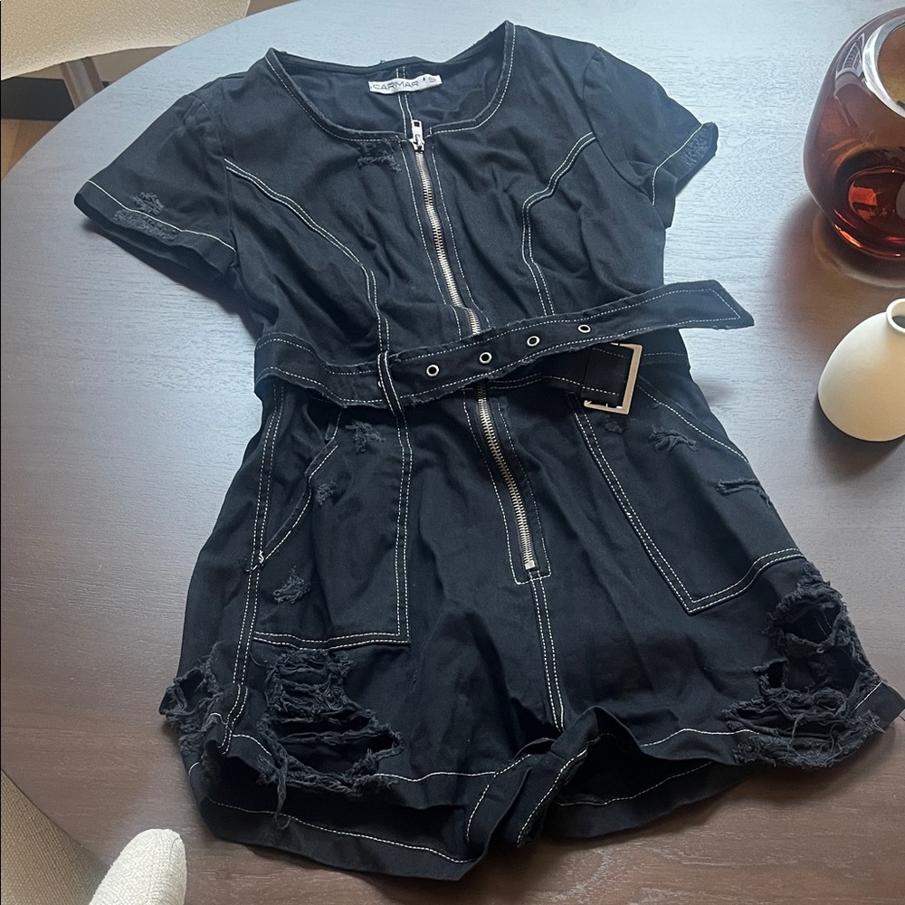 Carmar Black Kids Casual Dress with Belt